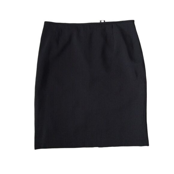Tahari by ASL Black With White Pinstripes Above Knee Length Skirt Women's 12 - Picture 1 of 11
